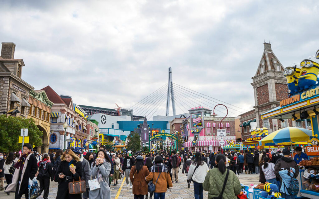 Universal Studios Japan in Osaka is teeming with people, especially during holidays
